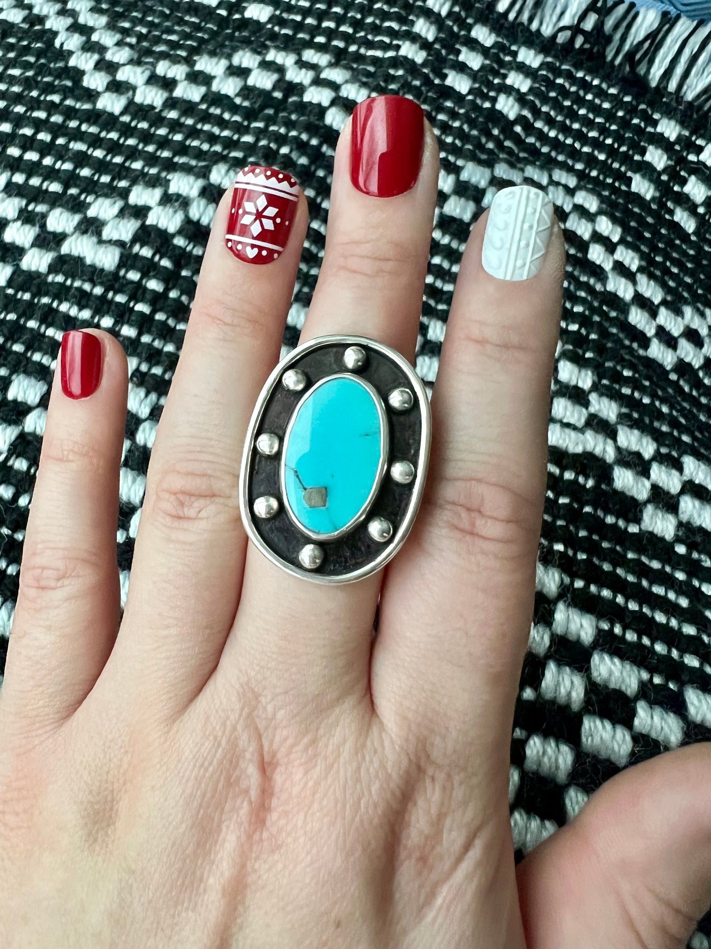 Chunky Statement Turquoise ring size 9