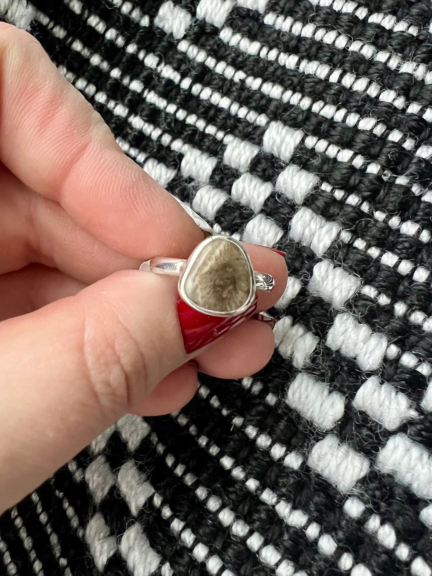 Petoskey Stone ring size 7
