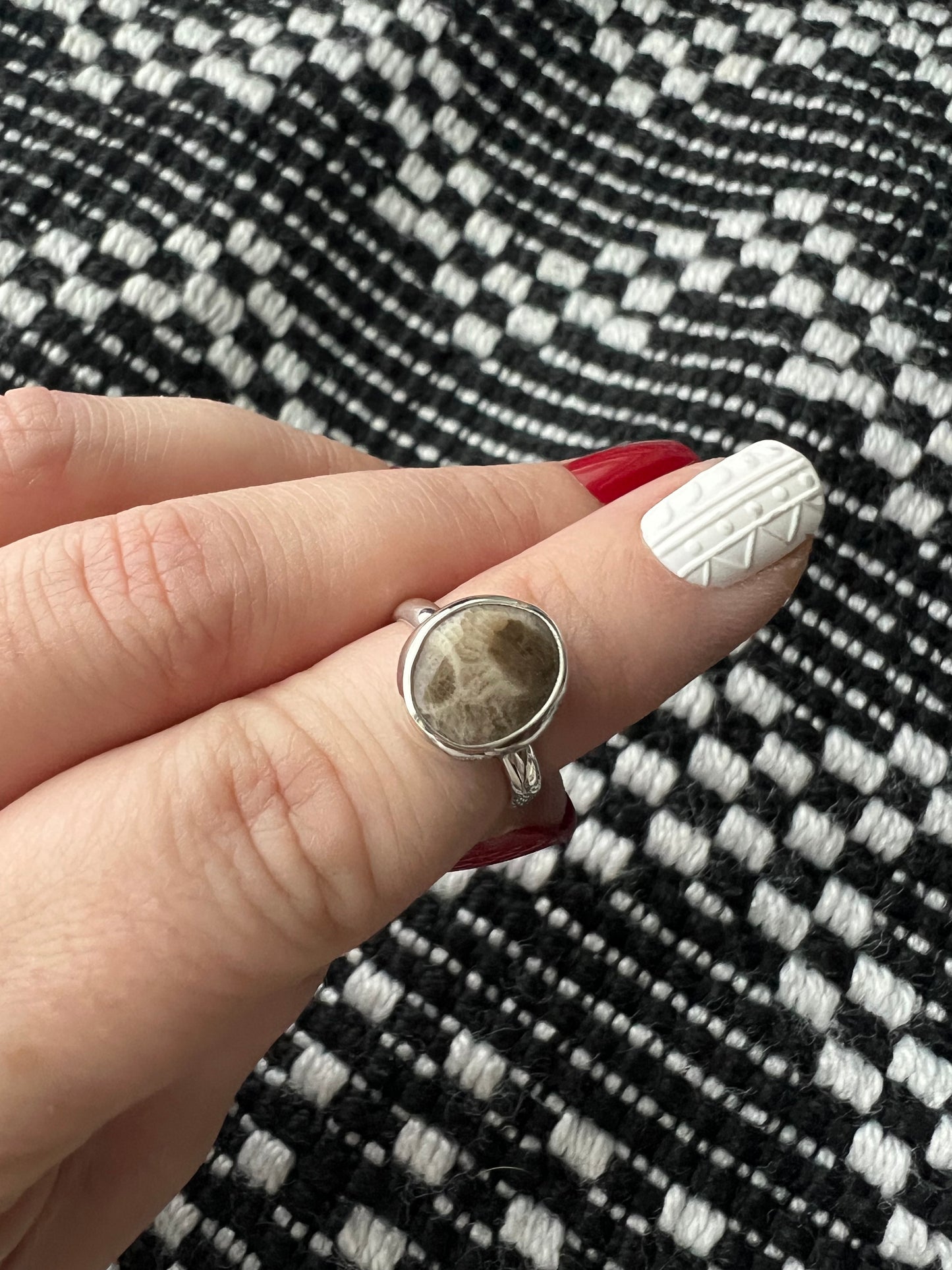 Petoskey Stone ring size 5