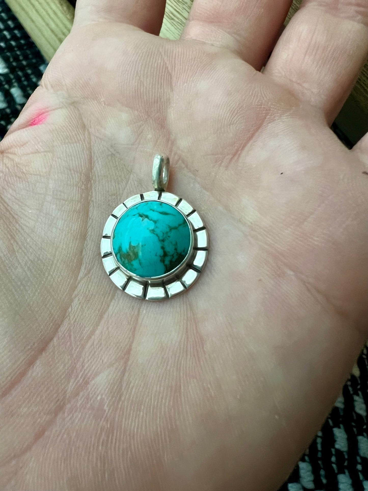 Stamped Kingman in pendant with paperclip chain