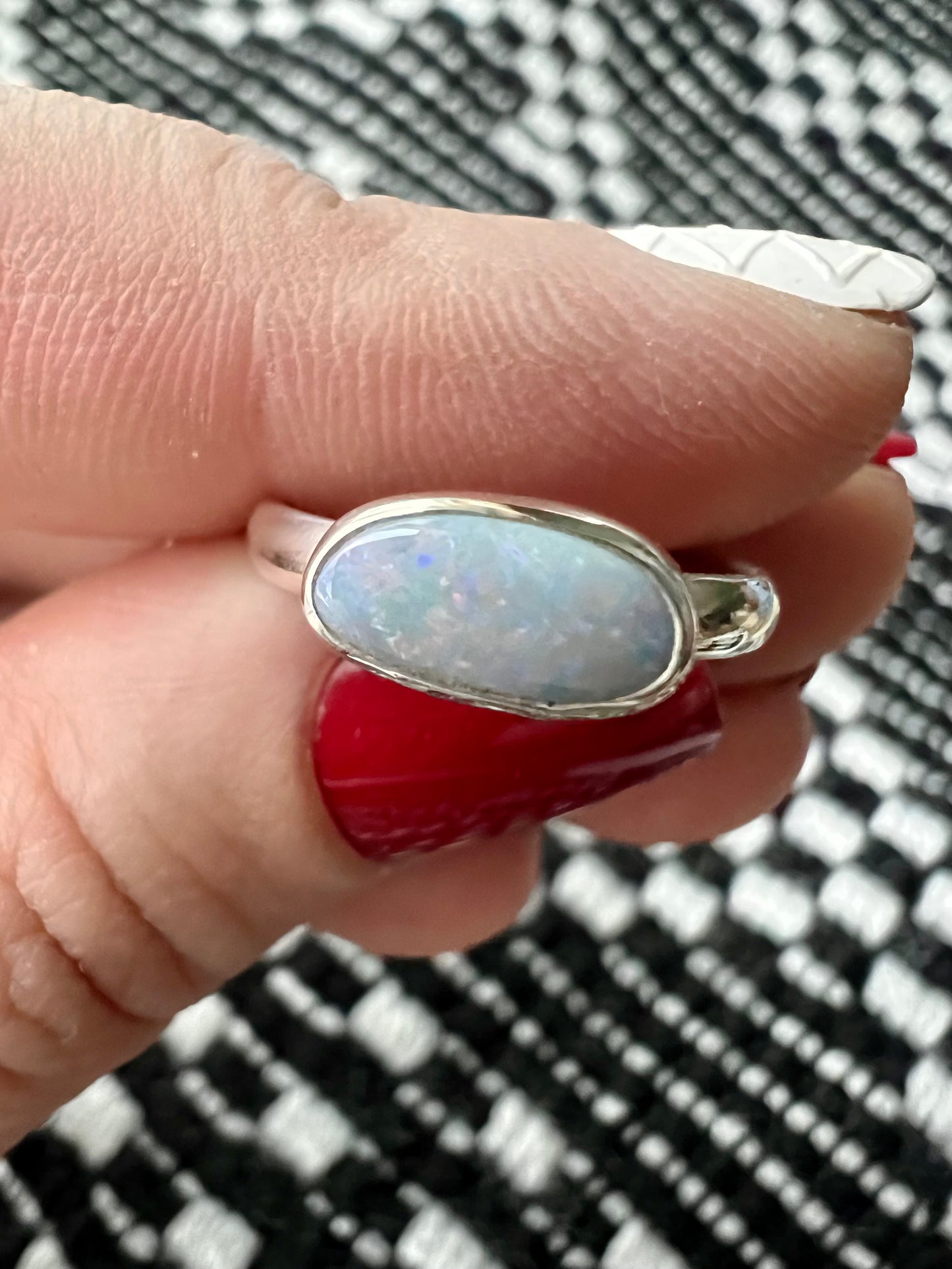 Coober Pedy opal doublet ring size 6