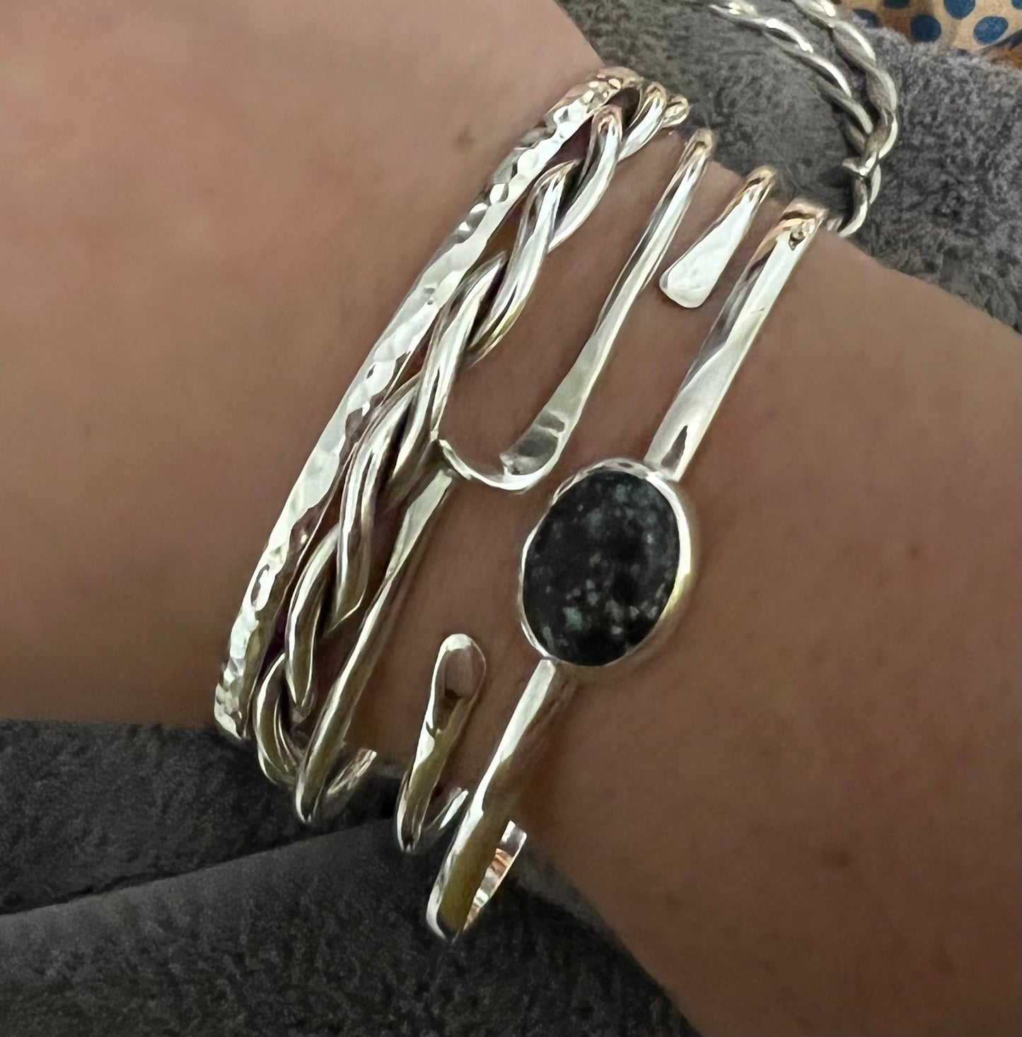 Sterling Silver Hammered Cuff - Made to order