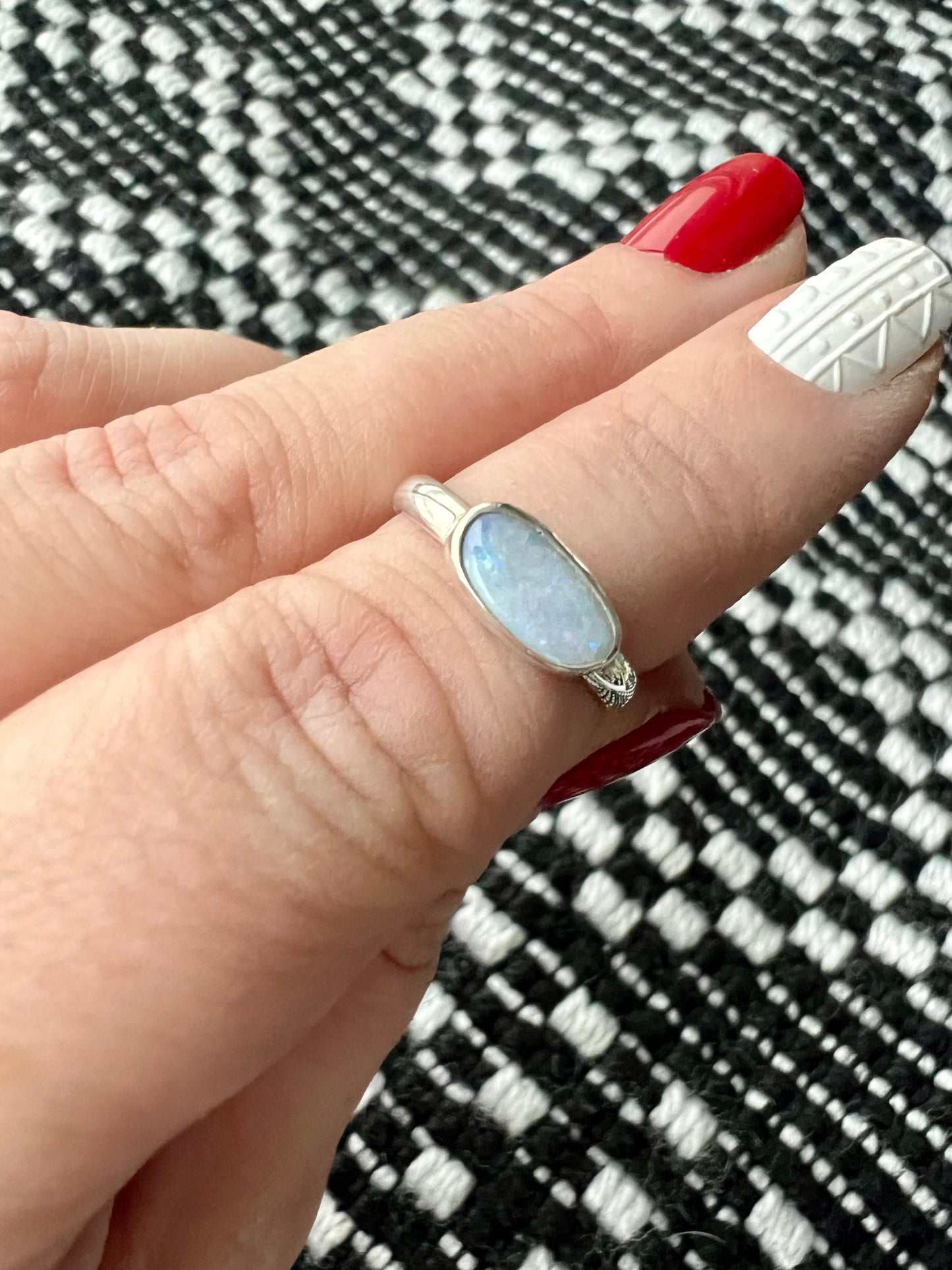 Coober Pedy opal doublet ring size 6