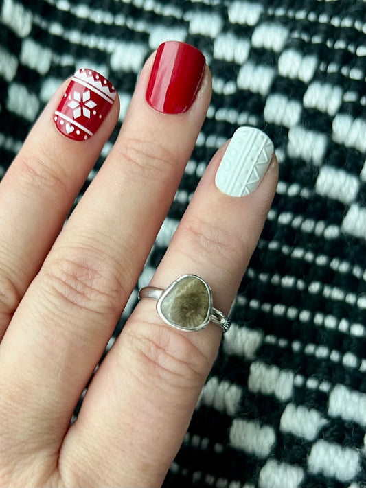 Petoskey Stone ring size 7