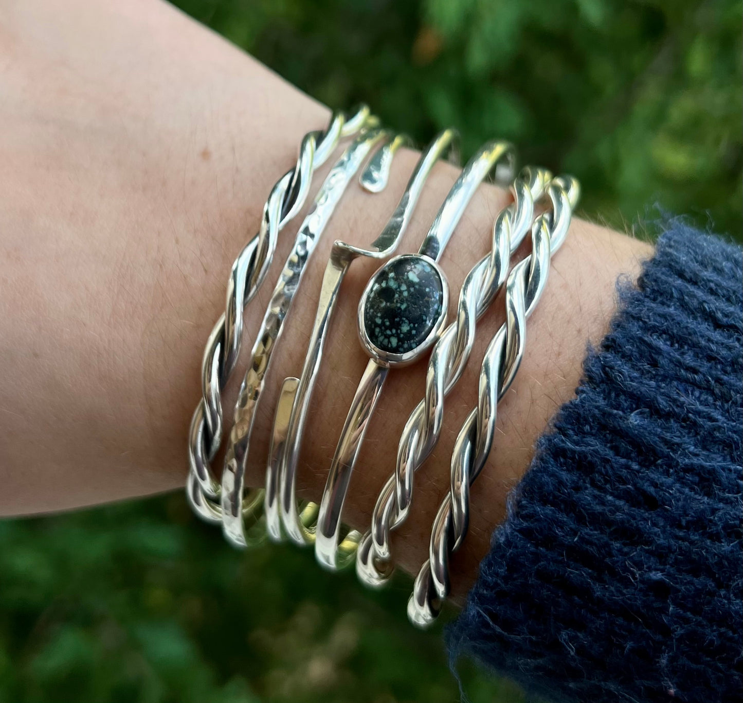 Sterling Silver Hammered Cuff - Made to order