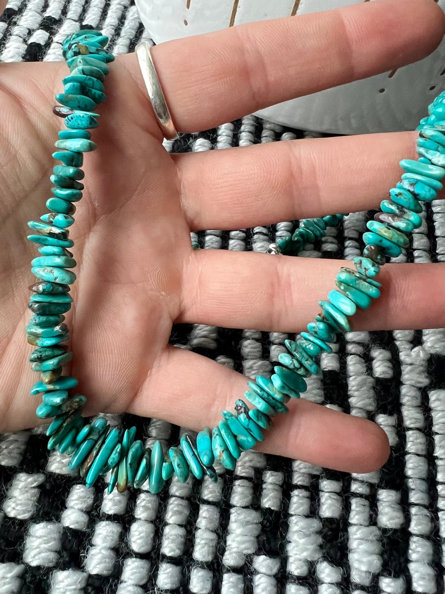 Ma’anshan Turquoise Beaded necklace 18.5” with Lobster clasp