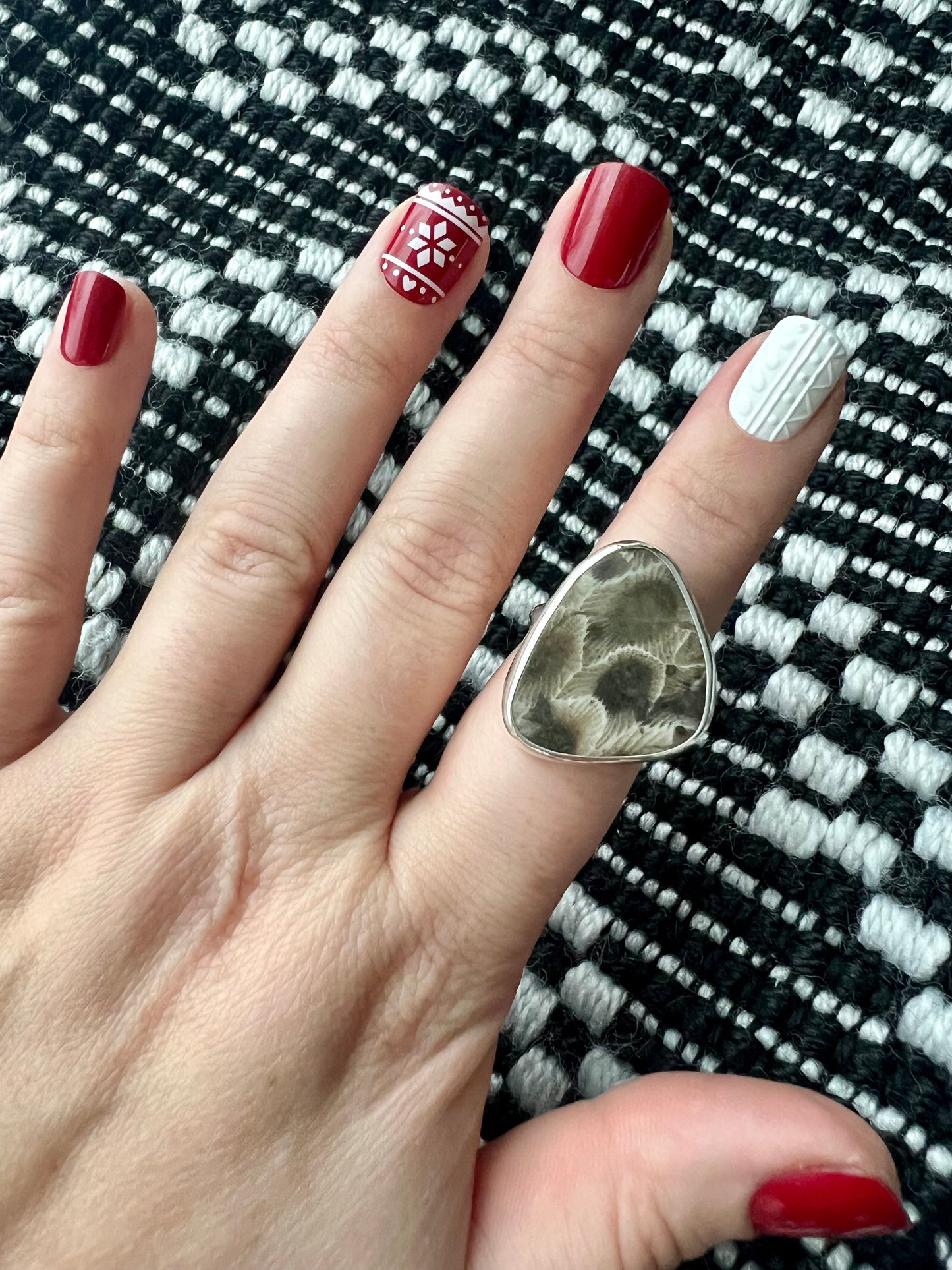 Petoskey Stone ring size 7.5