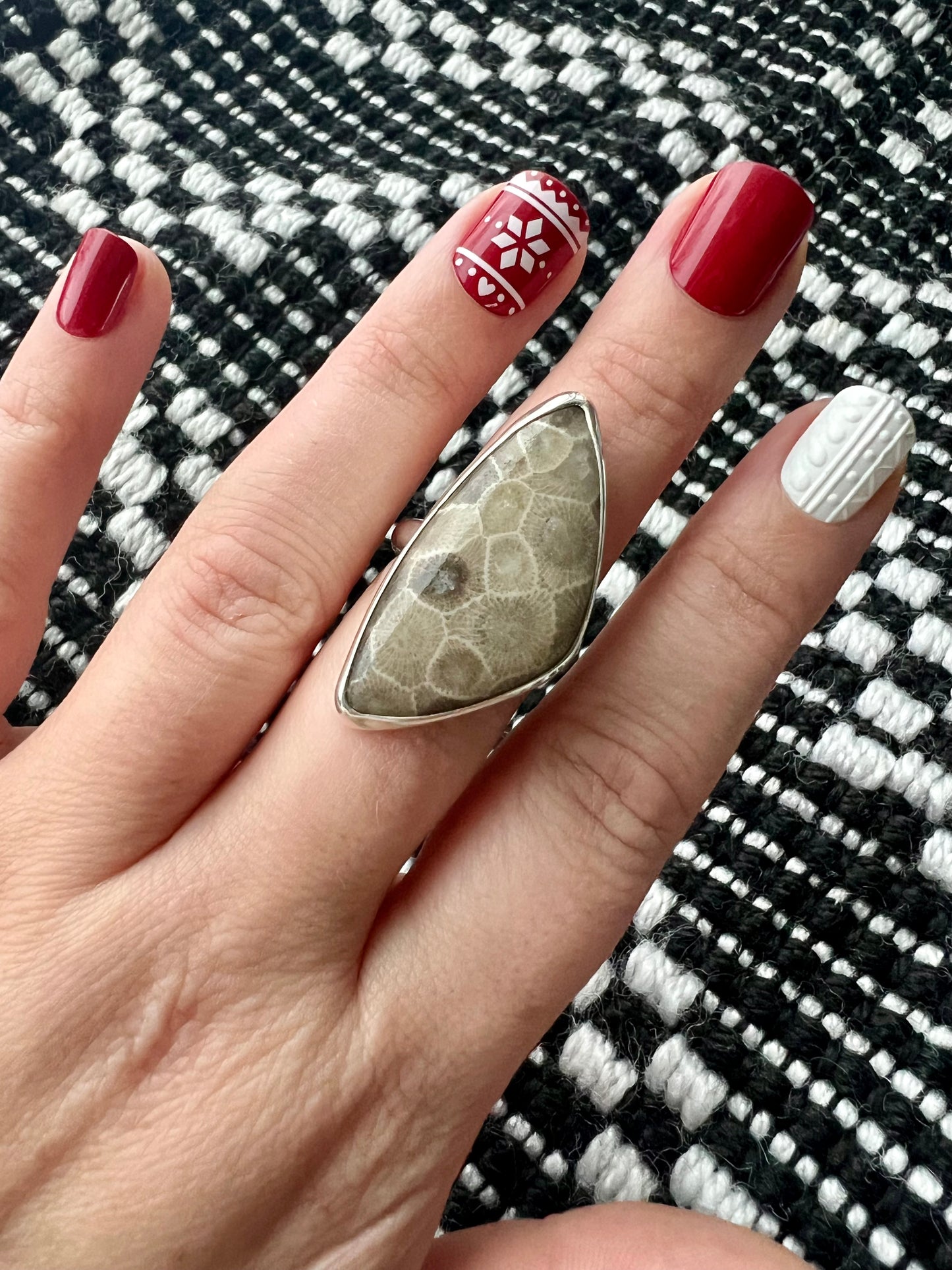 Petoskey Stone ring size 8