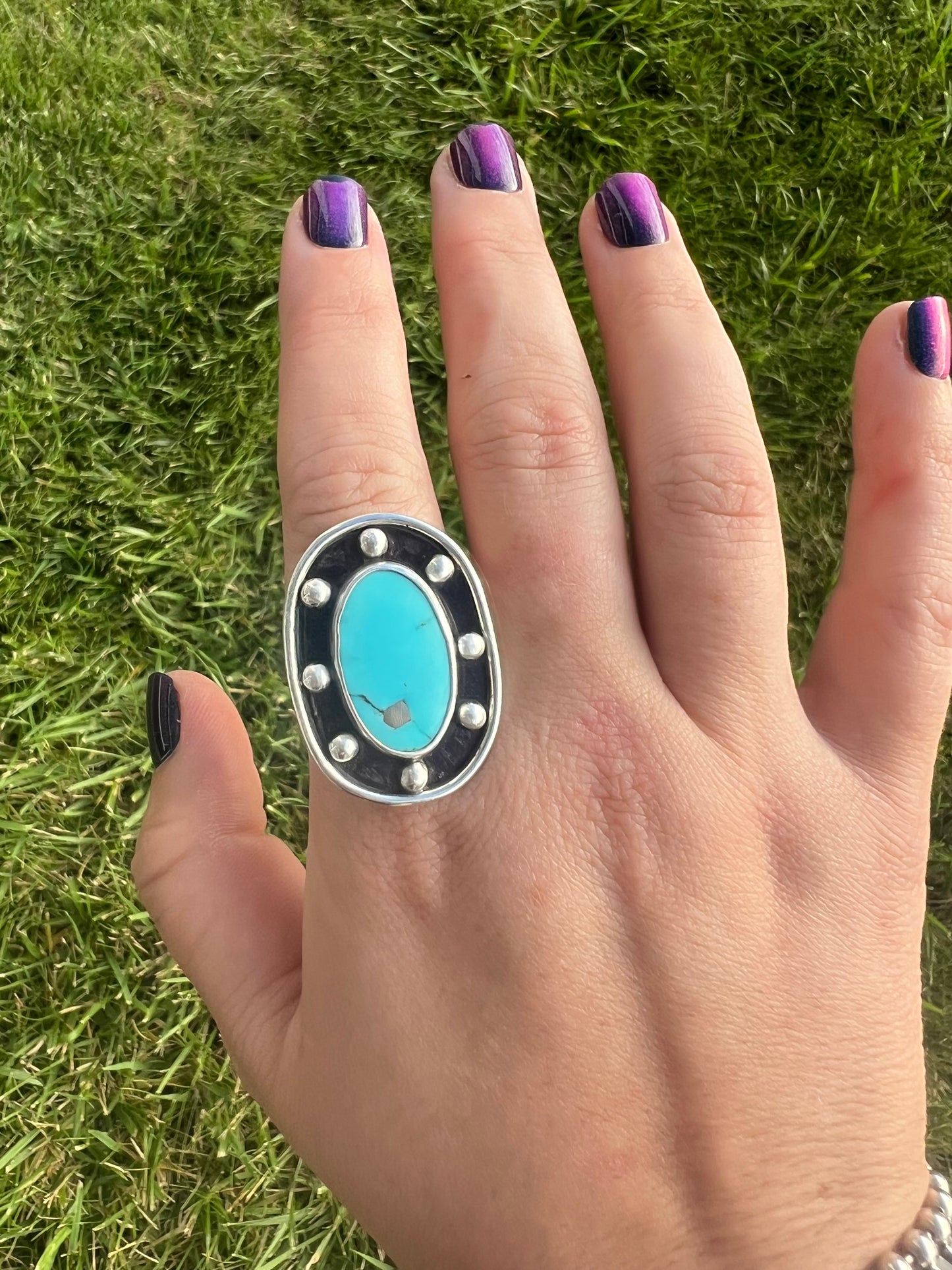 Chunky Statement Turquoise ring size 9