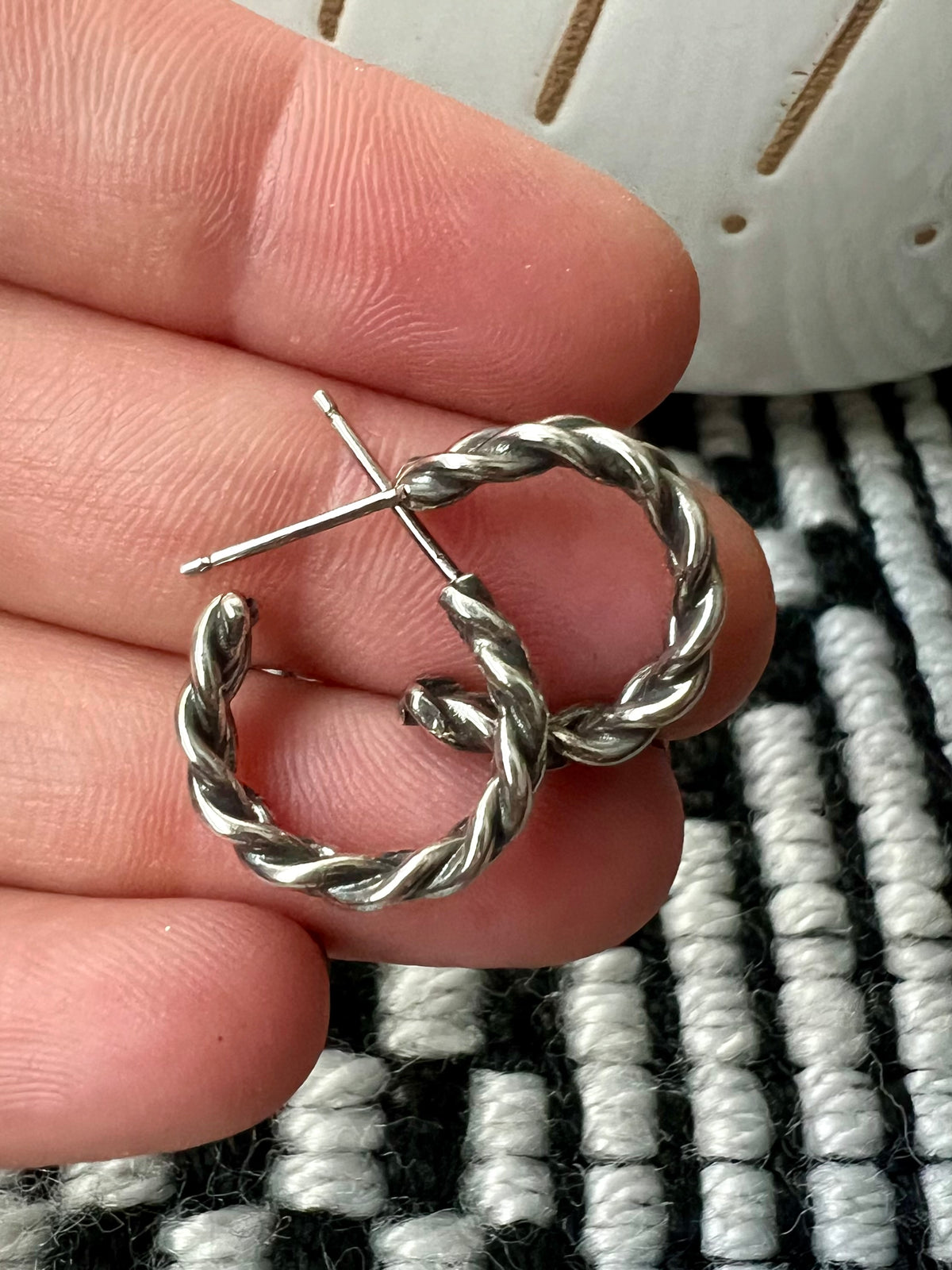 “Braided” Sterling Silver Hoops - Made to order - small
