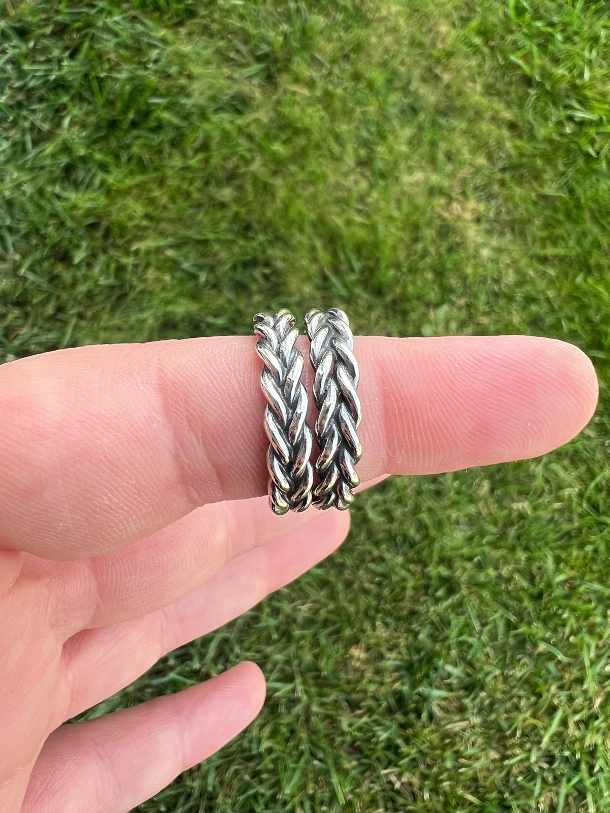 “Braided” Sterling Silver Hoops - Ready to ship - medium