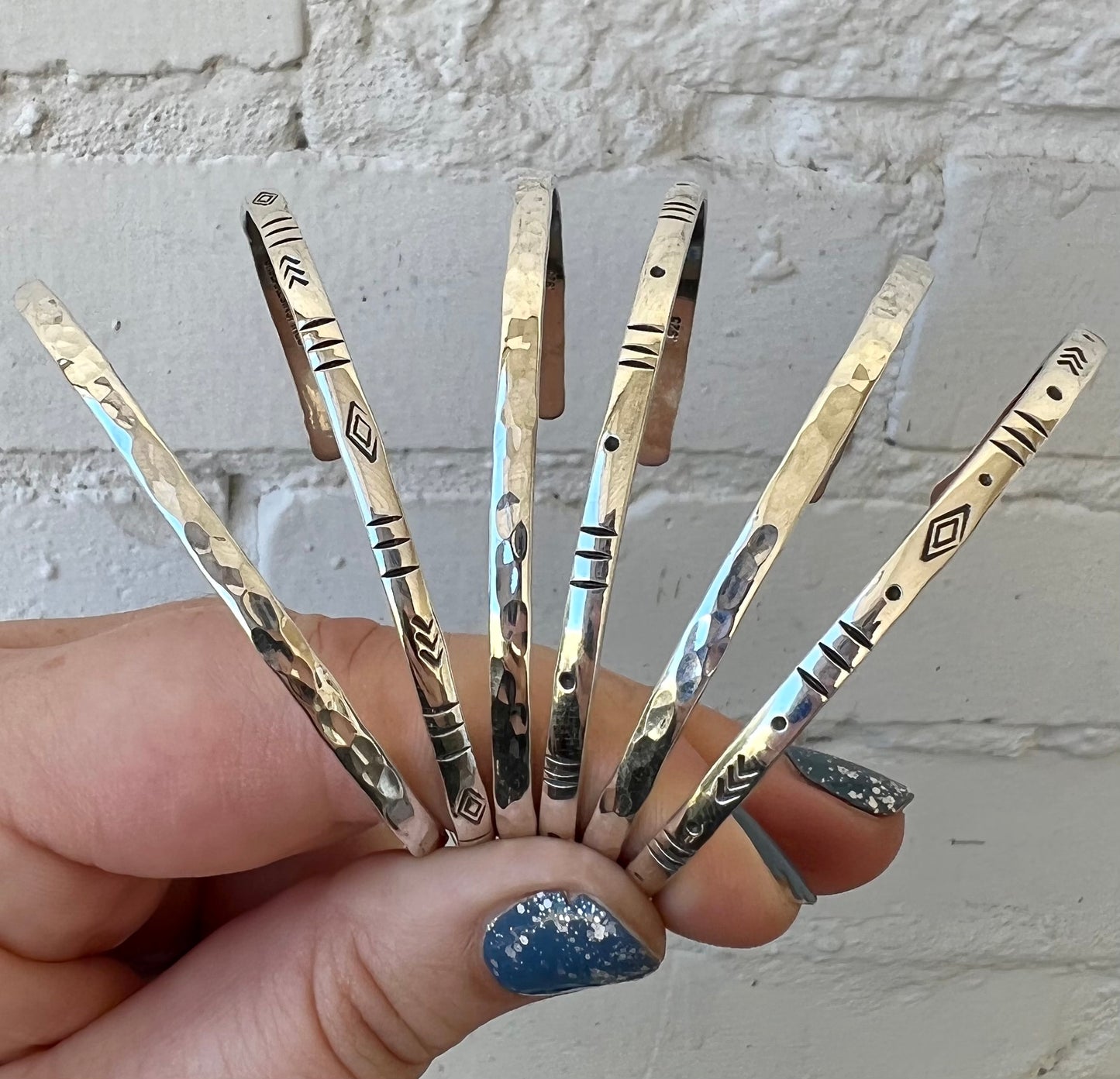 Sterling Silver Stamped Cuff - Made to order