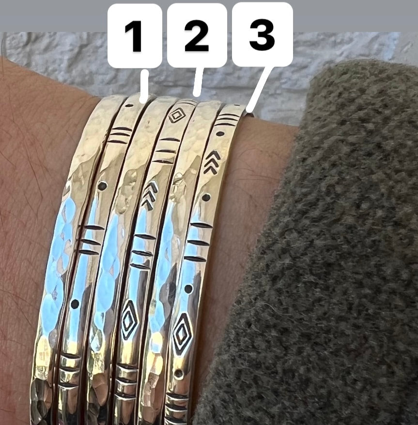 Sterling Silver Stamped Cuff - Made to order