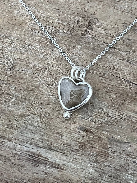 Petoskey Stone Heart Charm 3