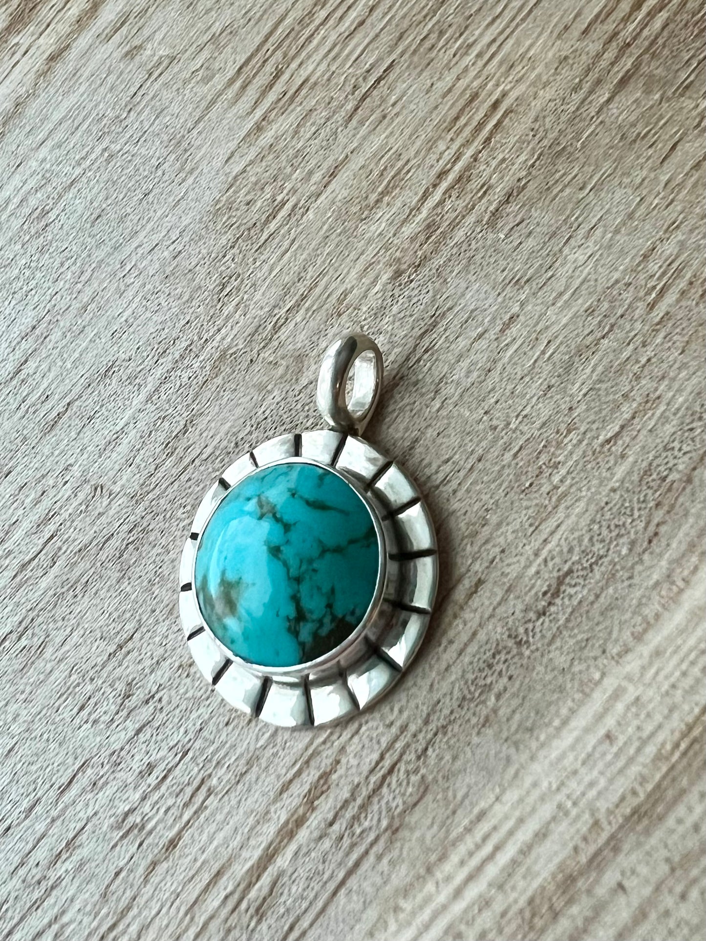 Stamped Kingman in pendant with paperclip chain