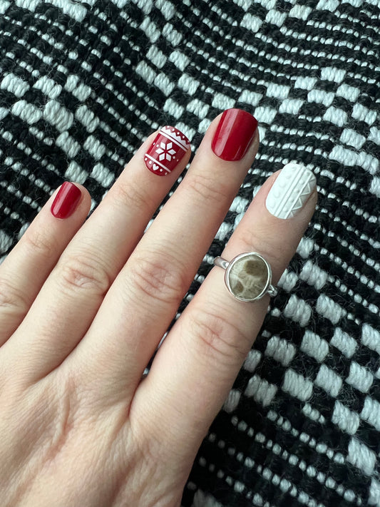 Petoskey Stone ring size 5