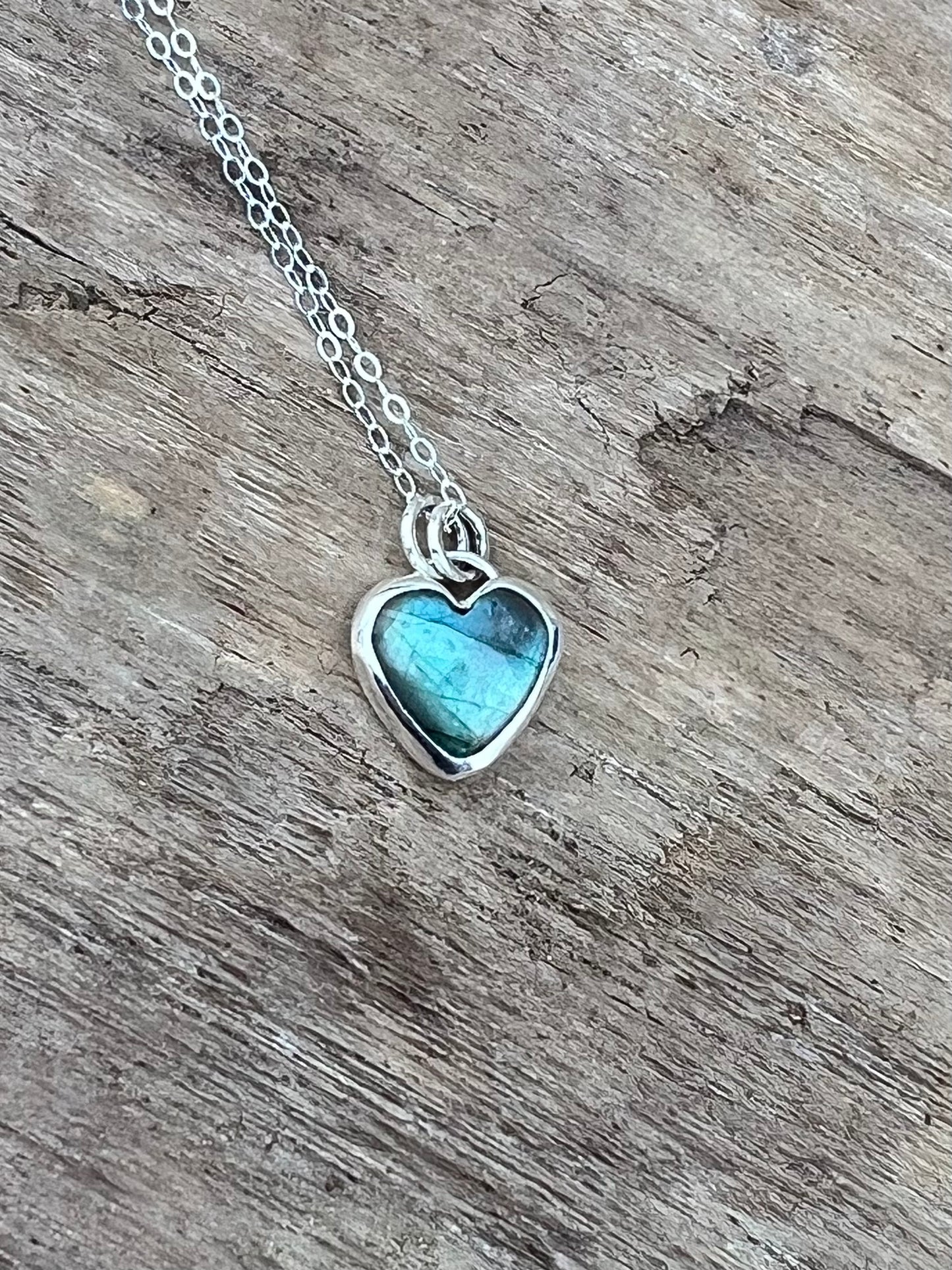Labadorite Heart Charm