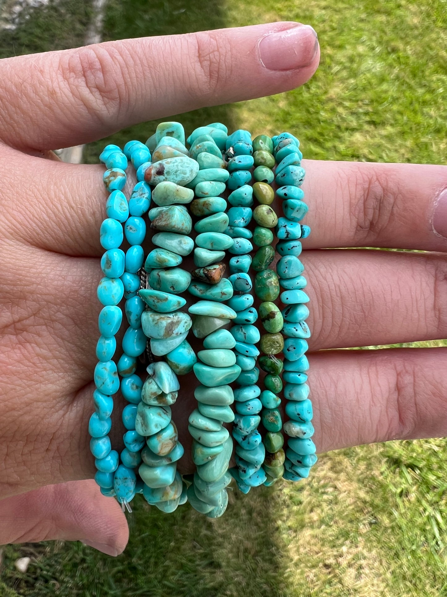 Genuine stone stretchy beaded bracelets