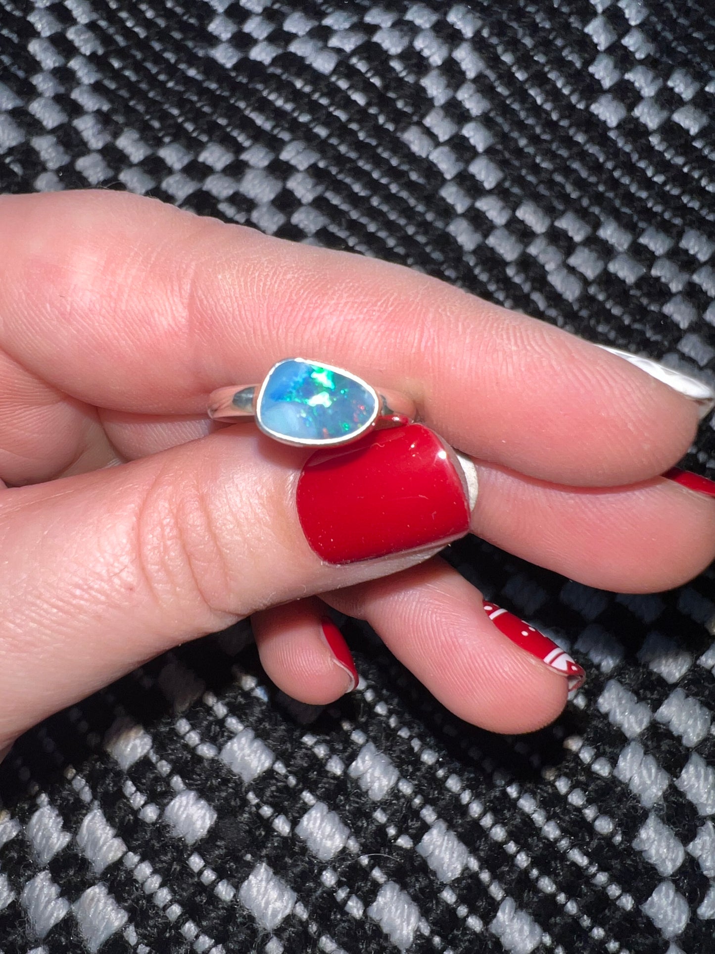 Coober Pedy opal doublet ring size 6