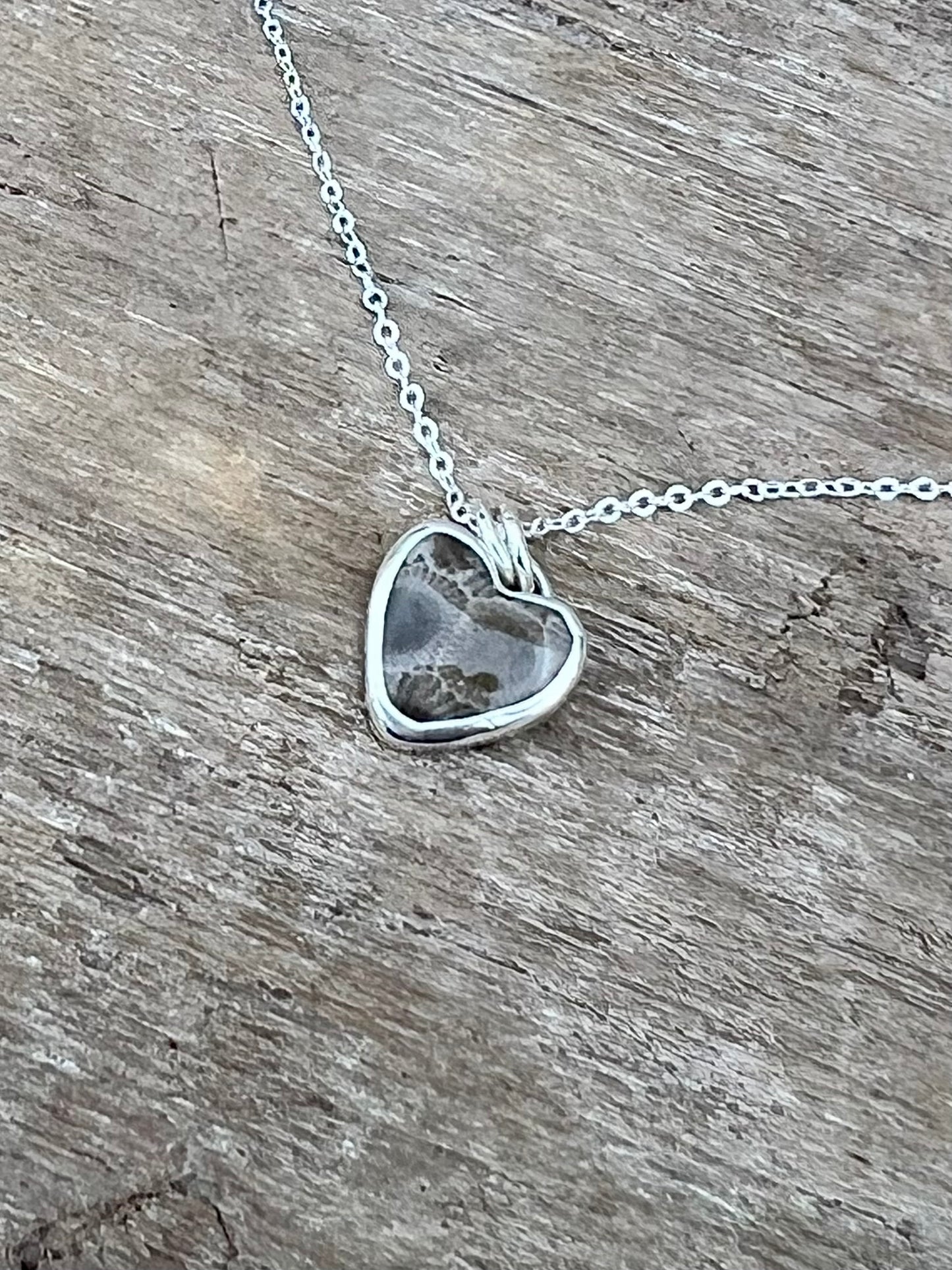 Petoskey Stone Heart Charm 1