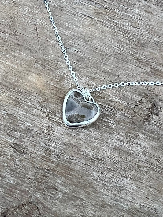 Petoskey Stone Heart Charm 1