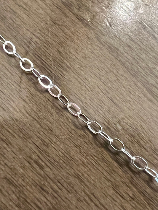 Sterling Silver chain- 16” 1.4mm flat cable