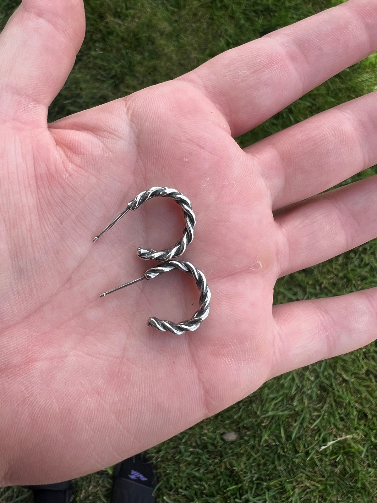 “Braided” Sterling Silver Hoops - Made to order - small