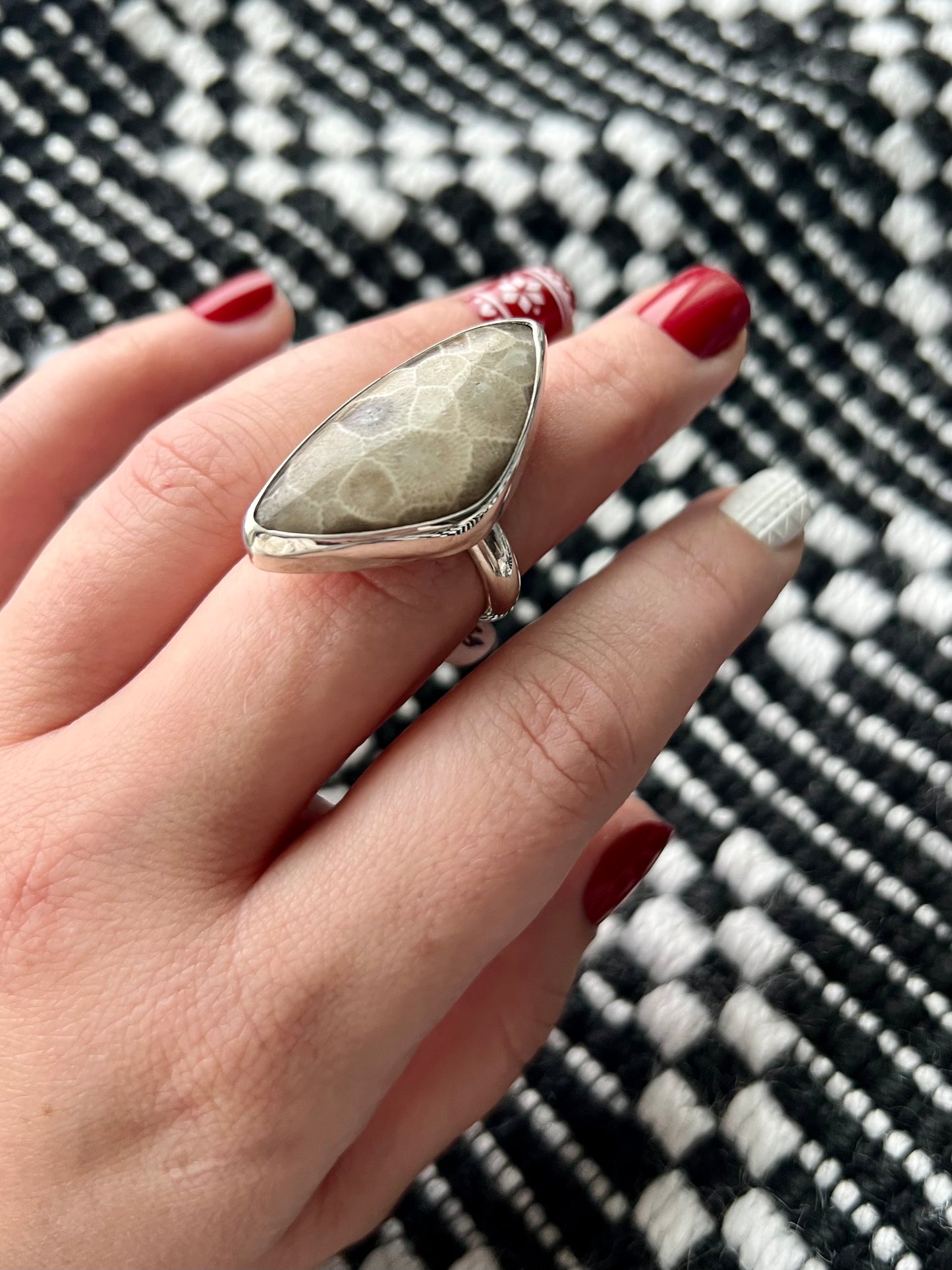 Petoskey Stone ring size 8