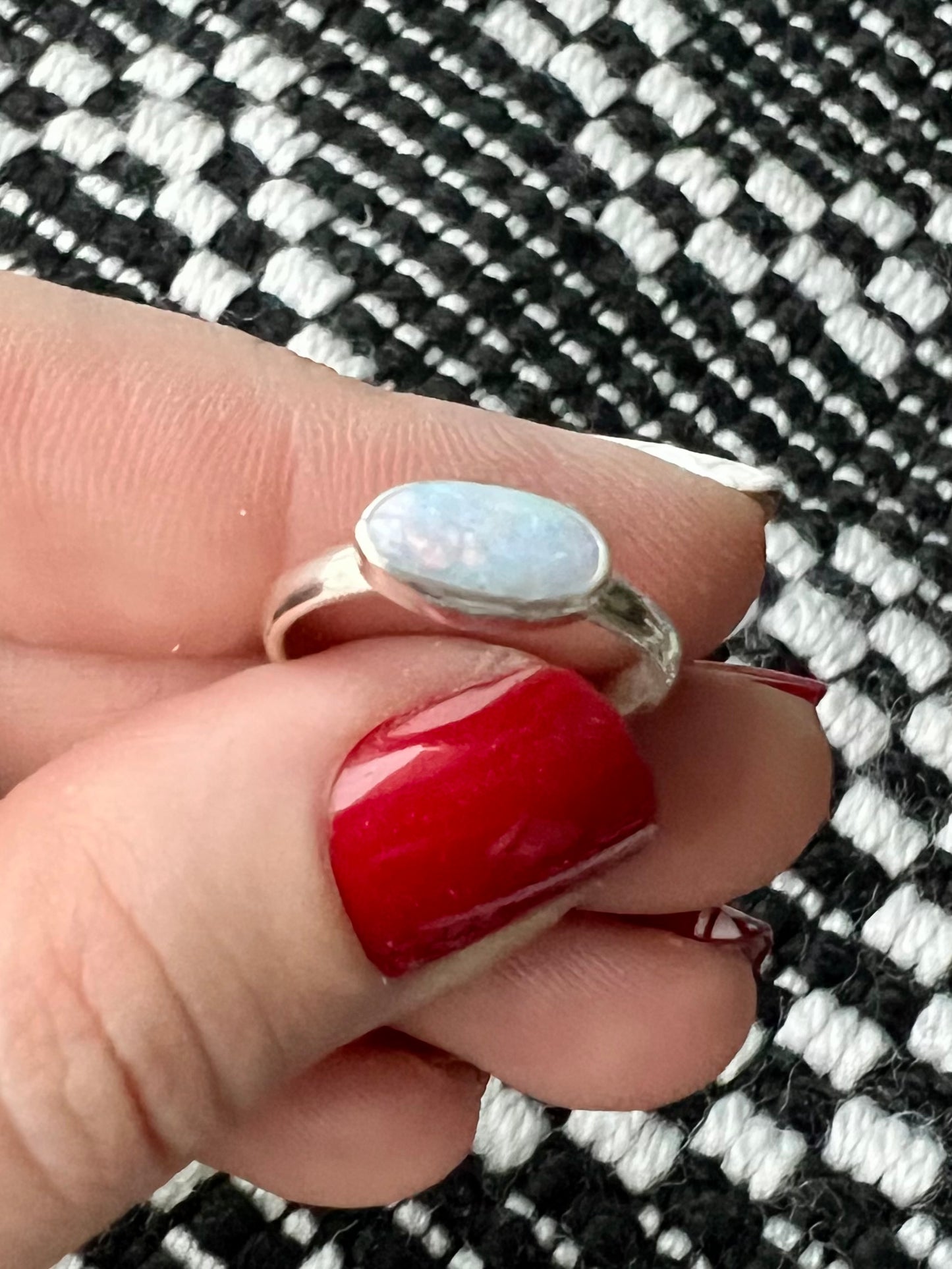 Coober Pedy opal doublet ring size 6