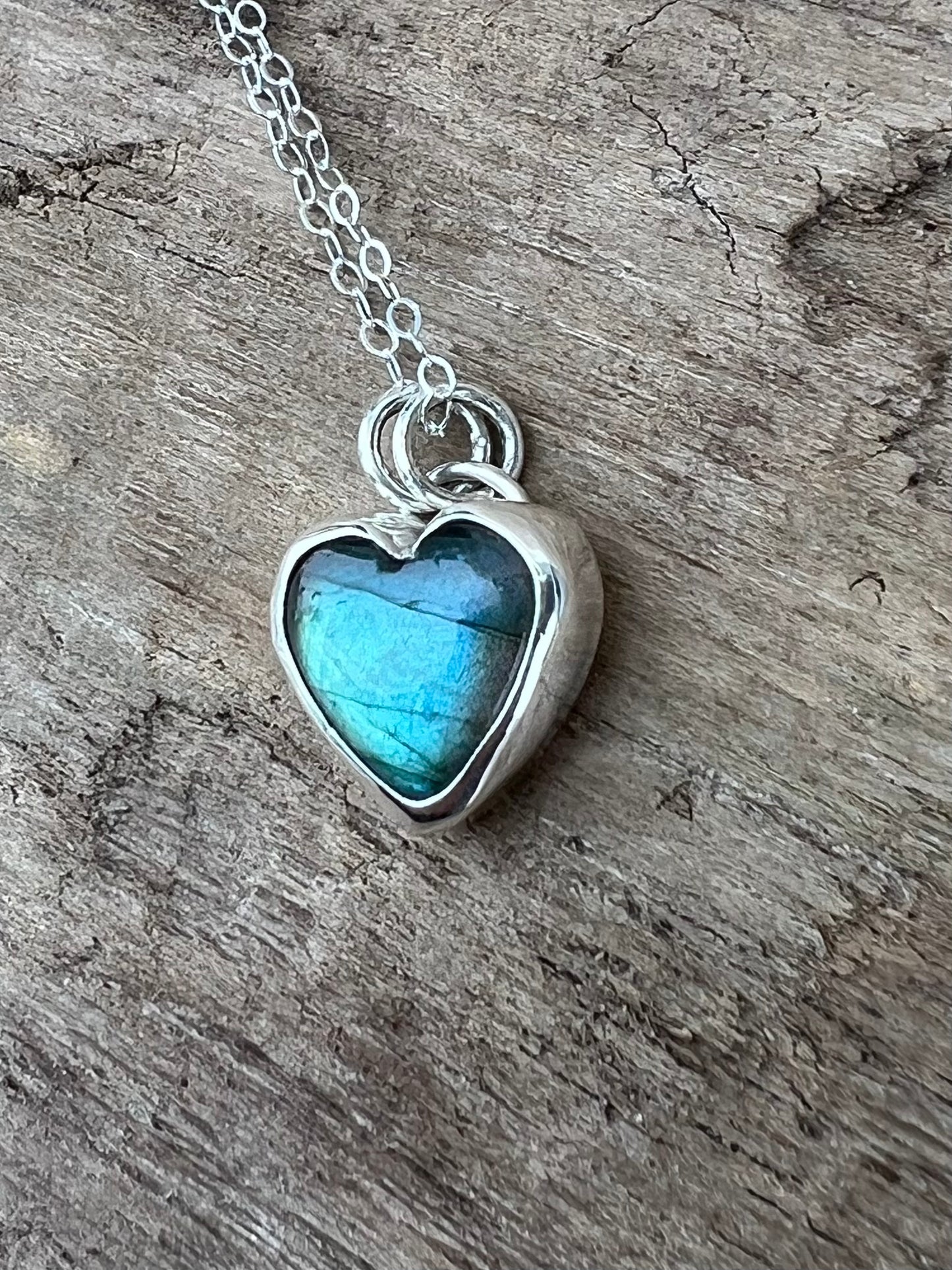 Labadorite Heart Charm