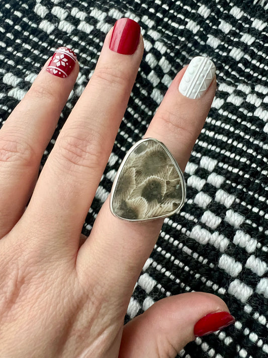 Petoskey Stone ring size 7.5