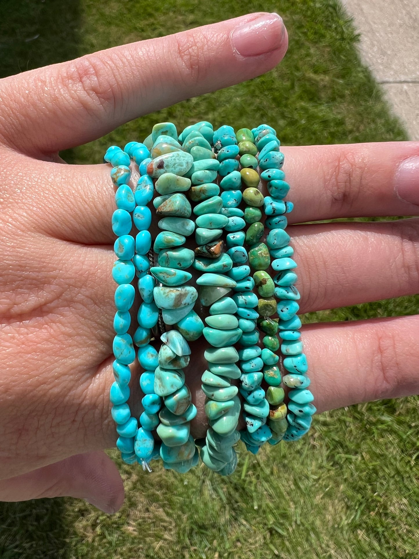 Genuine stone stretchy beaded bracelets