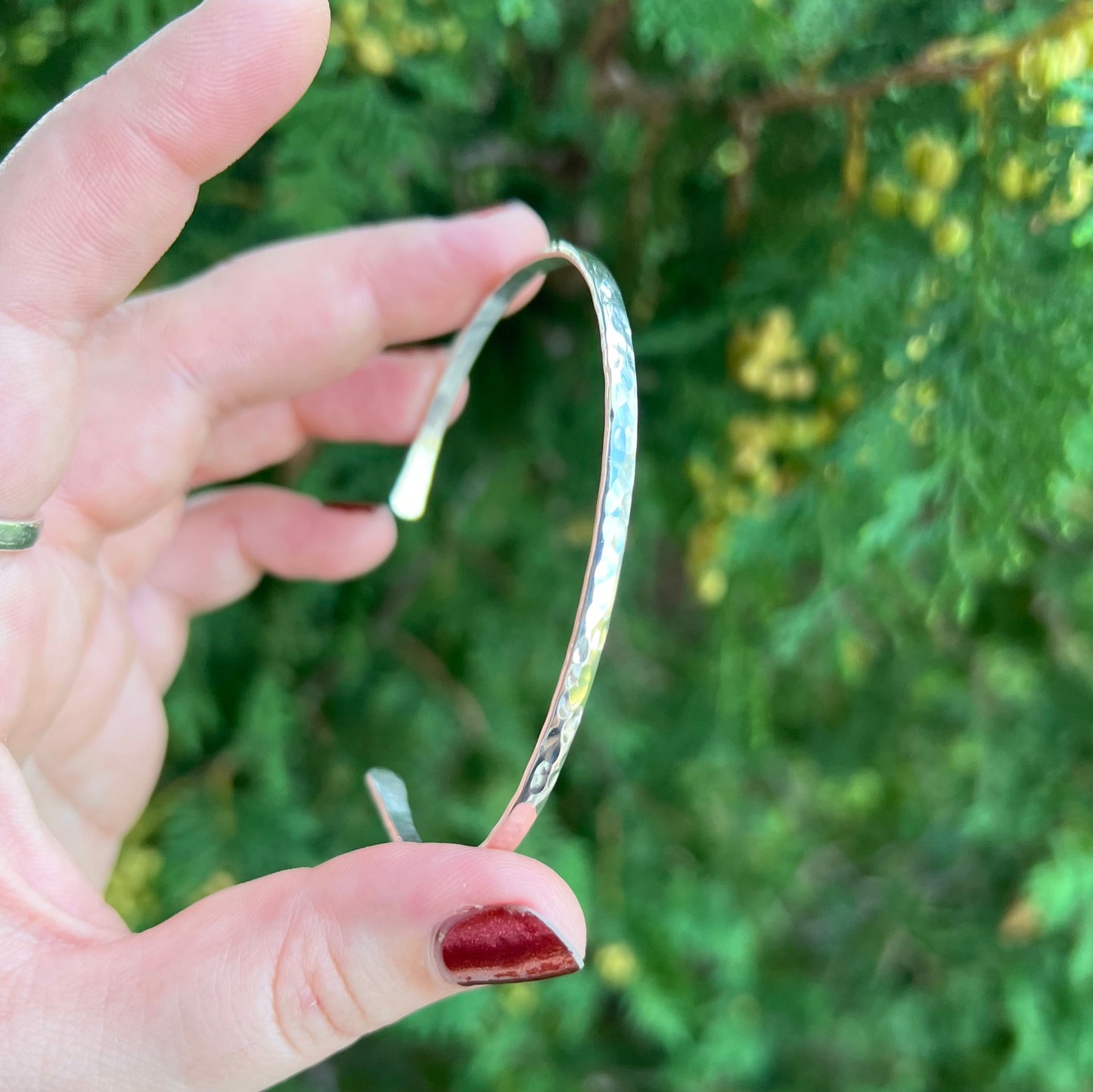 Sterling Silver Hammered Cuff - Made to order