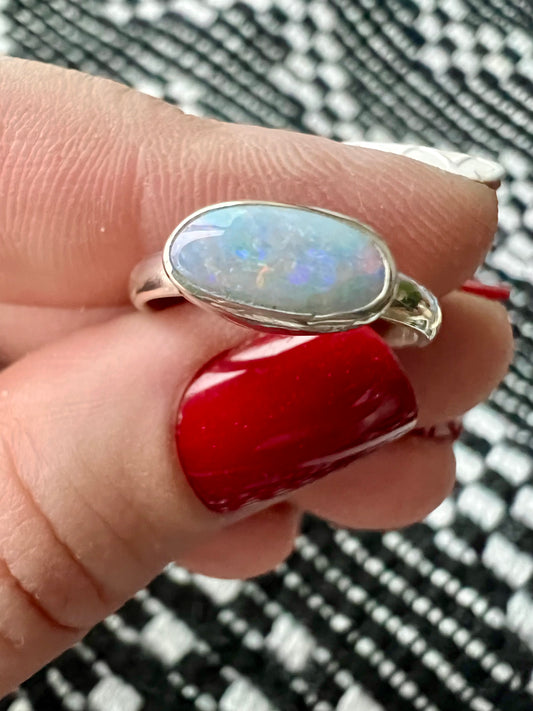 Coober Pedy opal doublet ring size 6