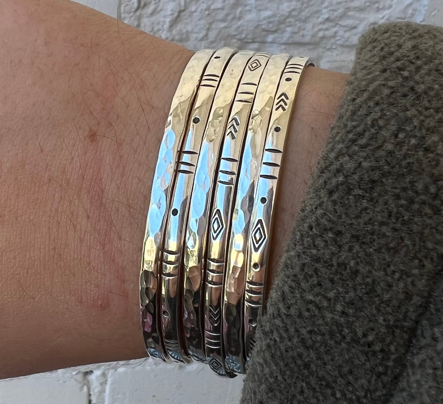 Sterling Silver Stamped Cuff - Made to order