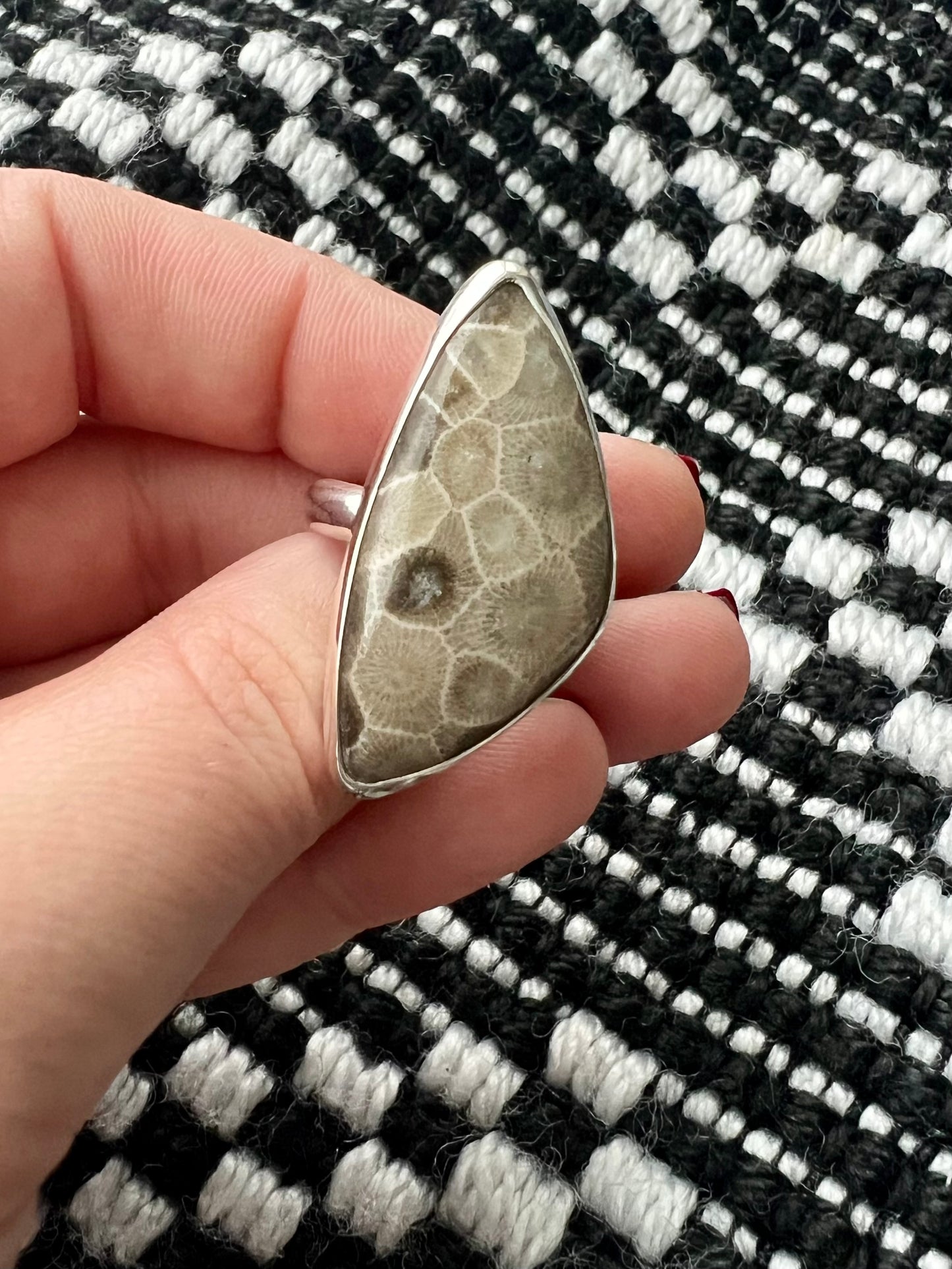 Petoskey Stone ring size 8
