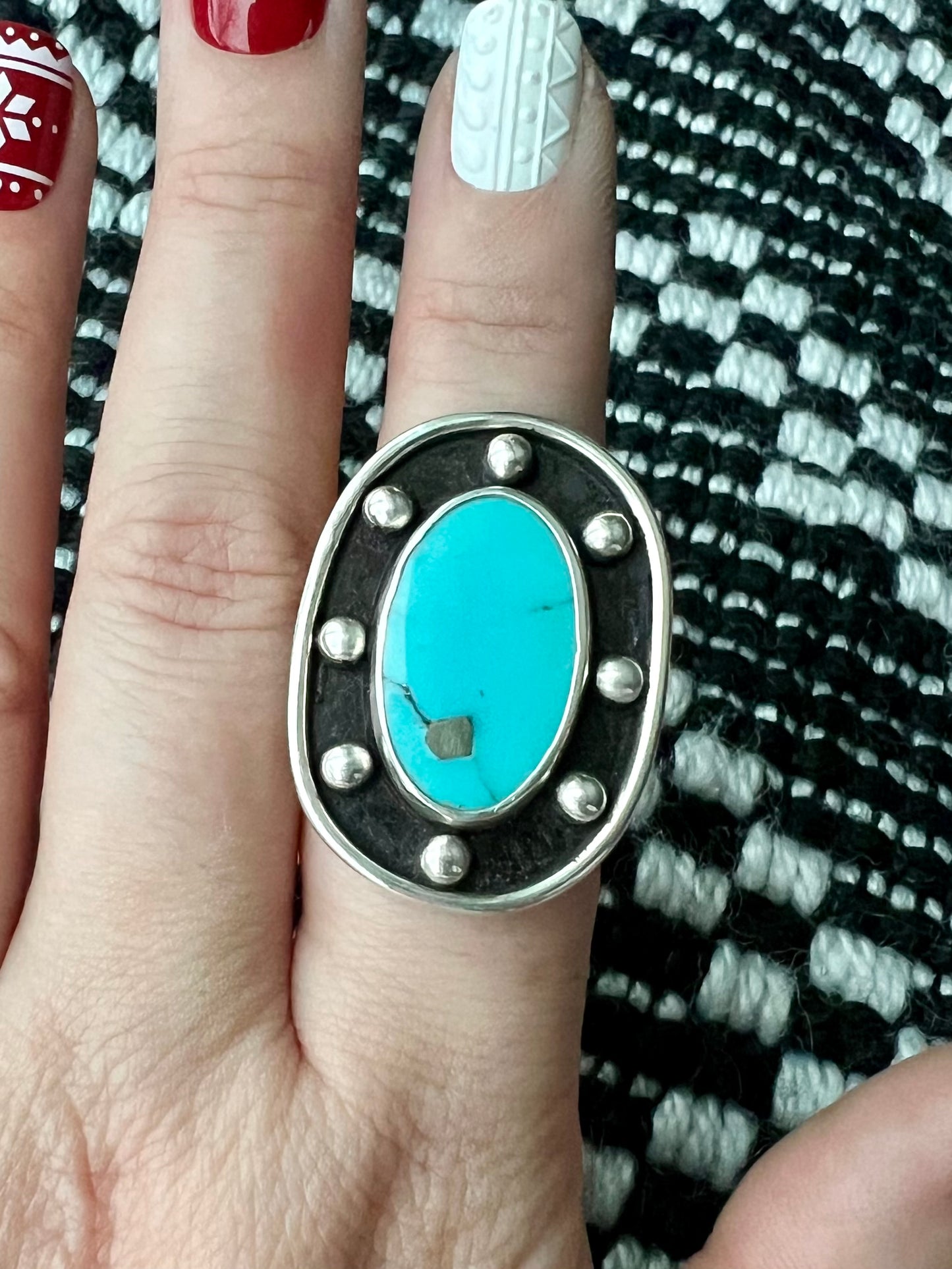 Chunky Statement Turquoise ring size 9