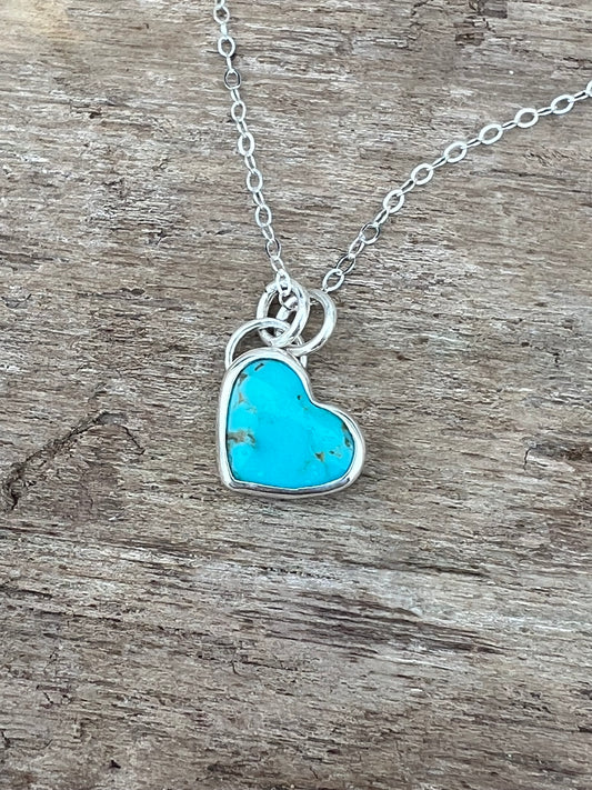 Turquoise Heart Charm - 1