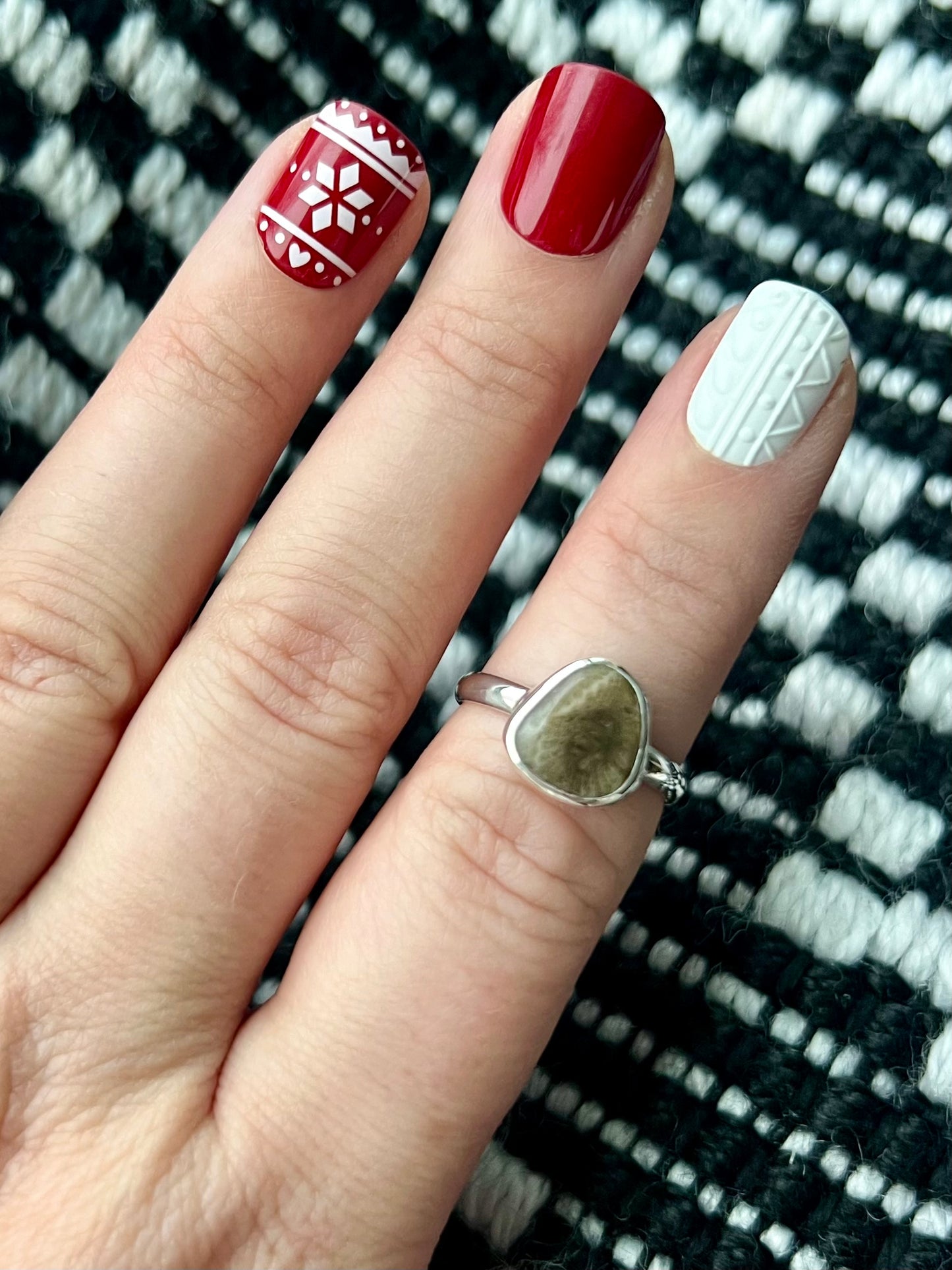 Petoskey Stone ring size 7