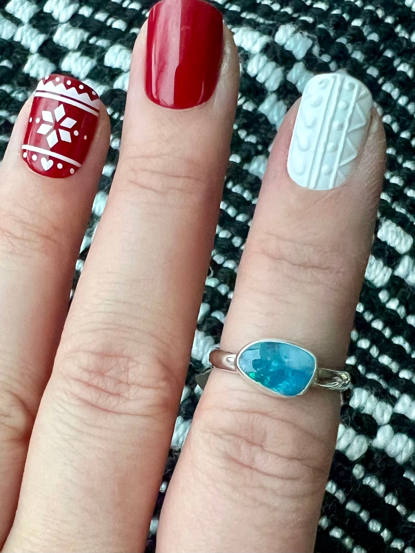 Coober Pedy opal doublet ring size 6