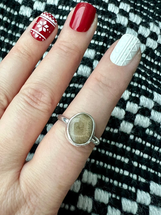 Petoskey Stone ring size 9.75