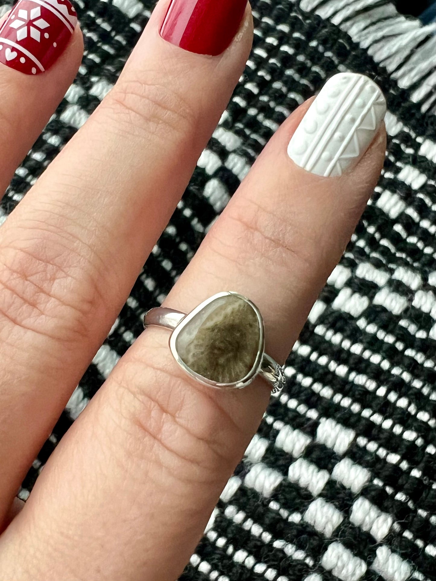 Petoskey Stone ring size 7