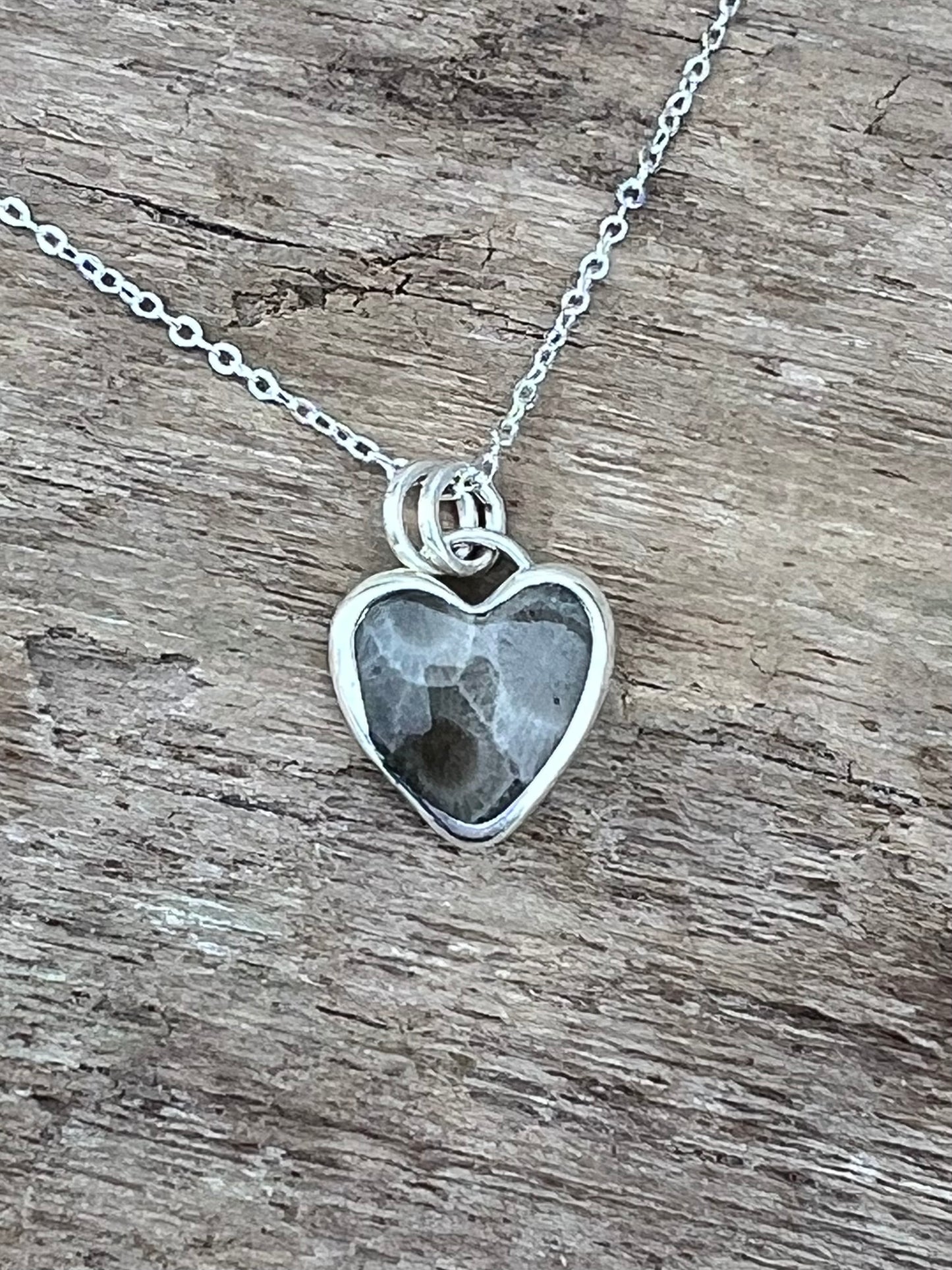 Petoskey Stone Heart Charm 5