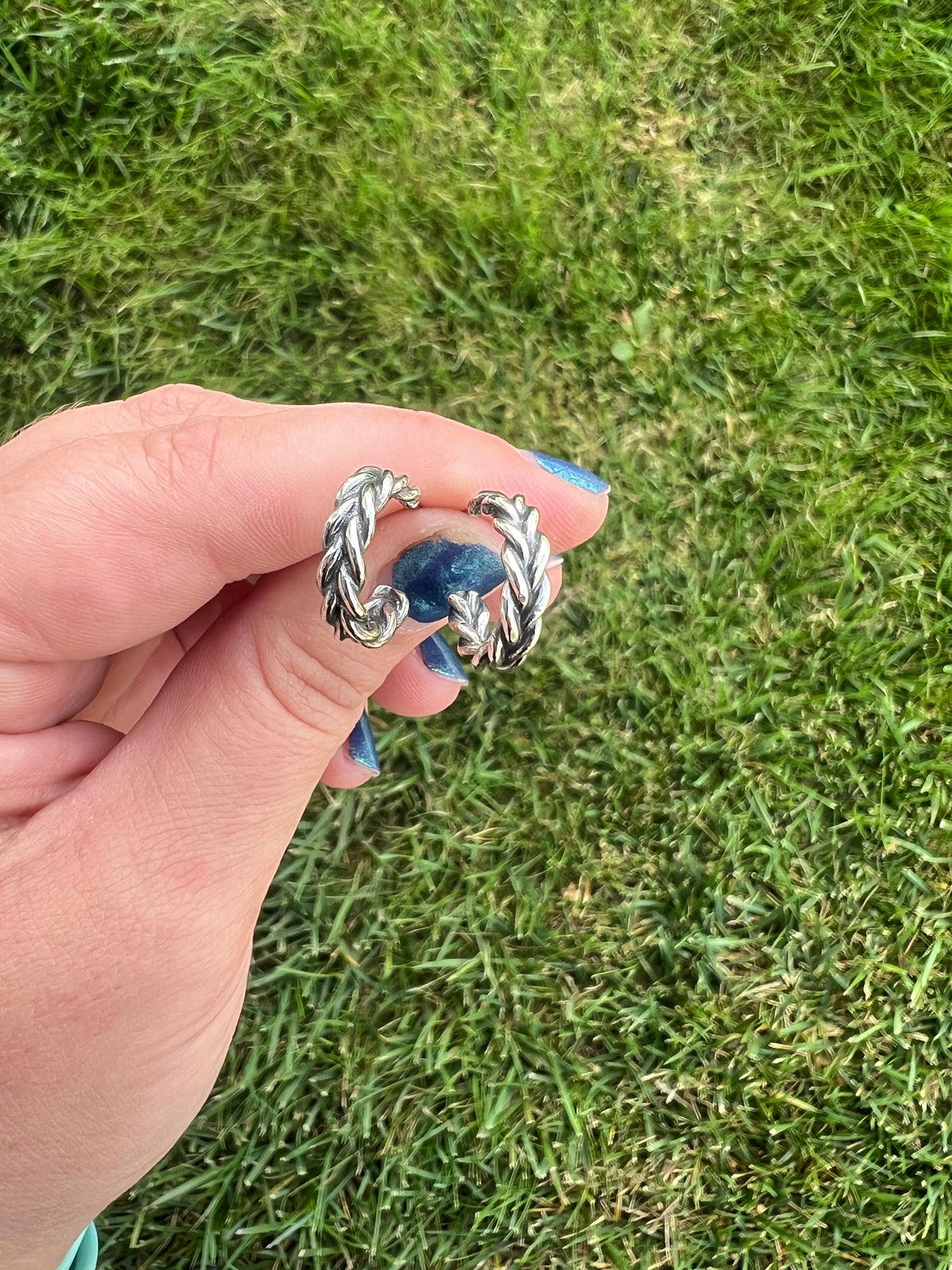 “Braided” Sterling Silver Hoops - Made to order - small
