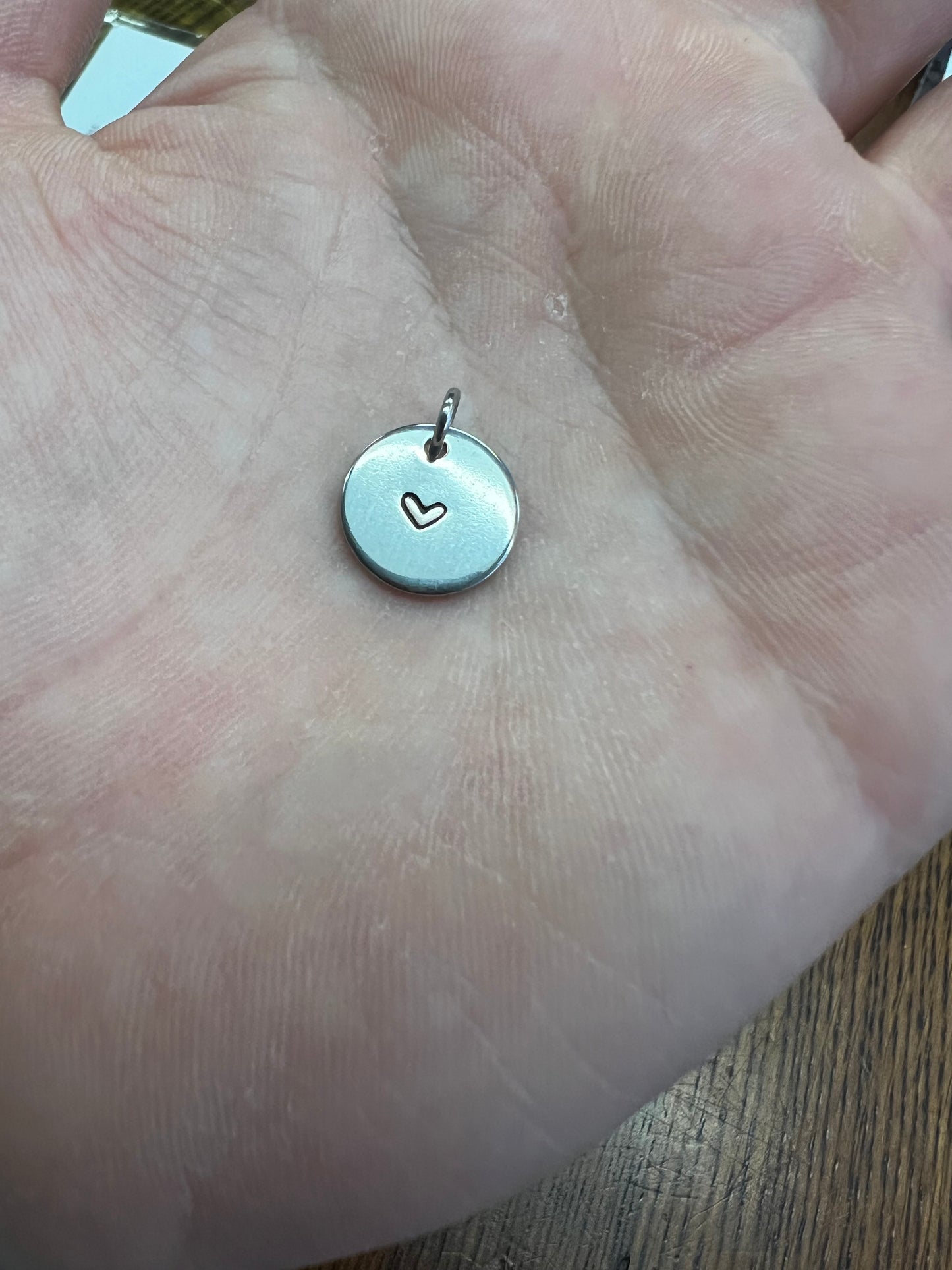 Stainless Steel Stamped Heart Charm