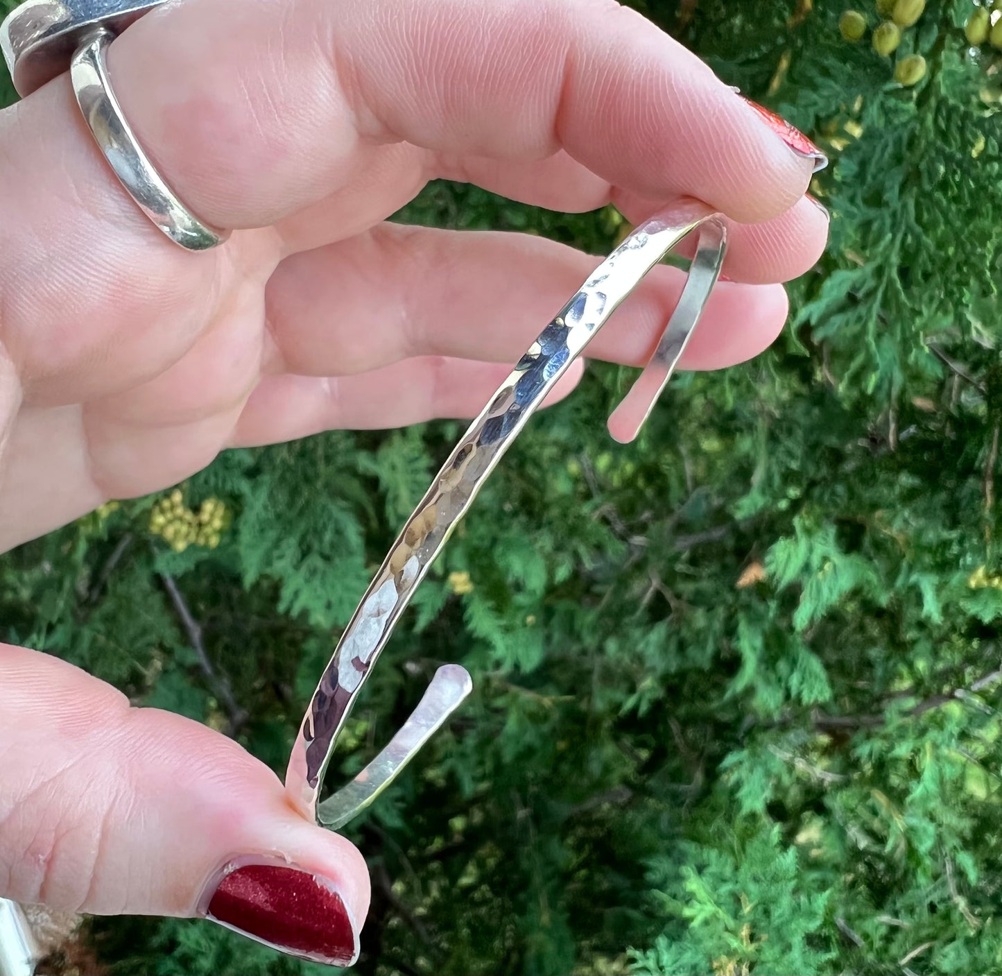 Sterling Silver Hammered Cuff - Made to order
