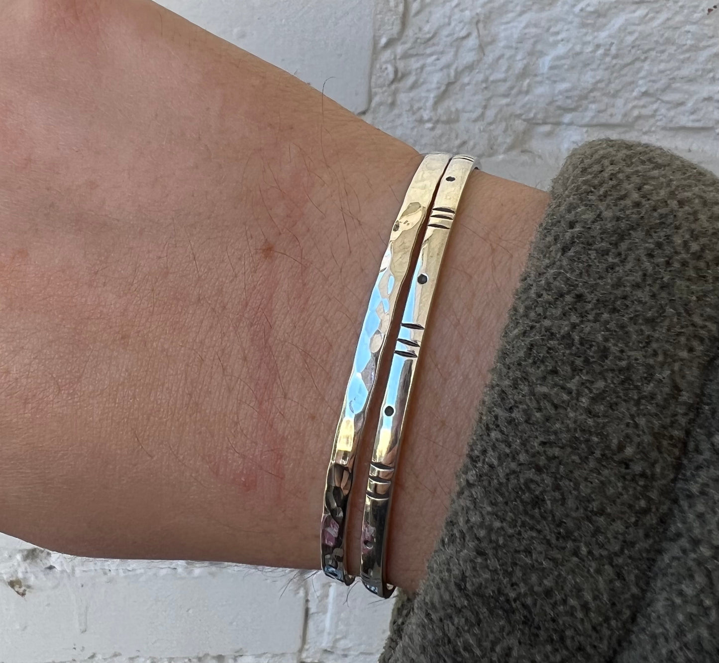 Sterling Silver Stamped Cuff - Made to order