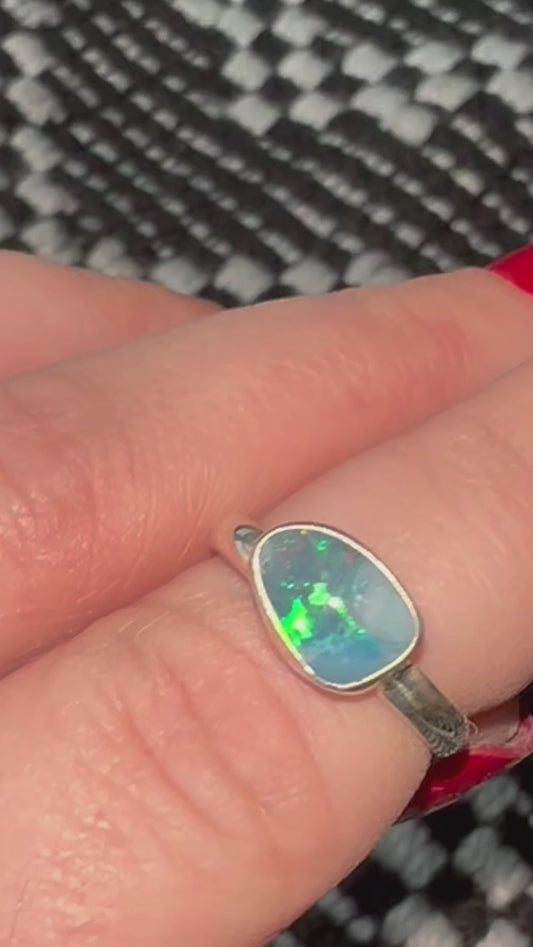 Coober Pedy opal doublet ring size 6